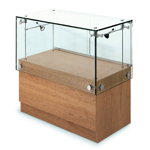 Vetrina contemporanea - WG003.WV - Shopkit - in vetro / in rovere / illuminata