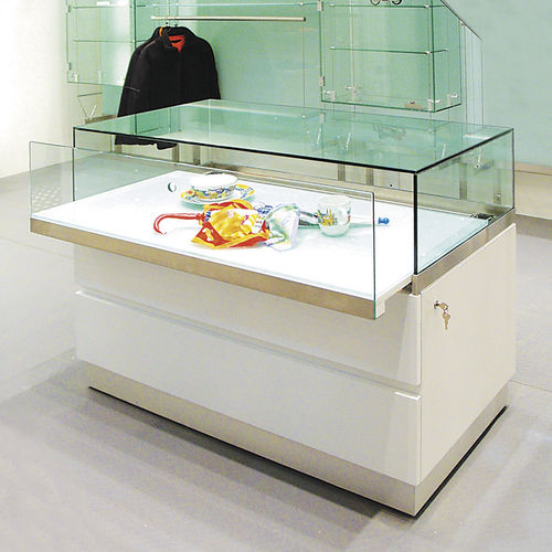Vetrina contemporanea - WG004.CL - Shopkit - in vetro / in legno / bassa