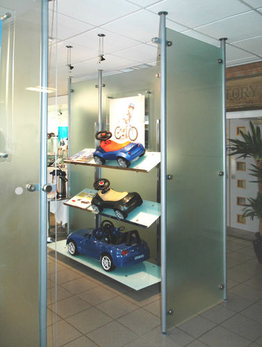 Divisorio per ufficio a pavimento - FLOOR TO CEILING FIXED - Shopkit - in vetro