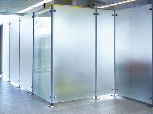 Divisorio per ufficio a pavimento - FLOOR FIXED - Shopkit - in vetro