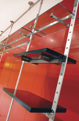Scaffale pavimento-soffitto - STRAP - Shopkit - contemporaneo / in alluminio / per negozio di abbigliamento