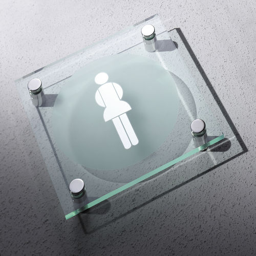 Cartello segnaletico da parete - PROJECT PICTOGRAM - Shopkit - in vetro / per servizi sanitari