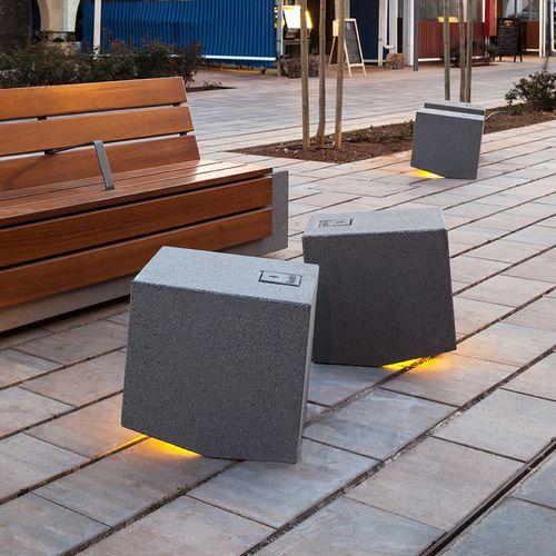 Lampioncino contemporaneo - QUAKE - Escofet - in calcestruzzo / LED