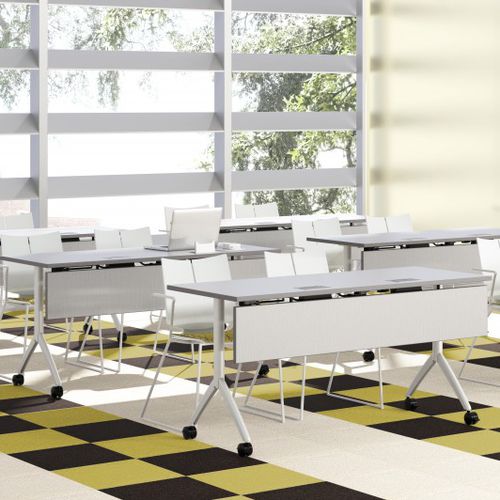Tavolo contemporaneo - TY - Versteel - in metallo / con supporto in metallo / rettangolare