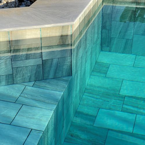 Pavimento per piscina - Green Agath - LUSOROCHAS NATURAL STONE - in pietra naturale / in marmo / da esterno