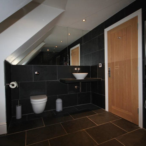 Piastrella in ardesia - black slate cladding - LUSOROCHAS NATURAL STONE - opaca / da interno / da bagno