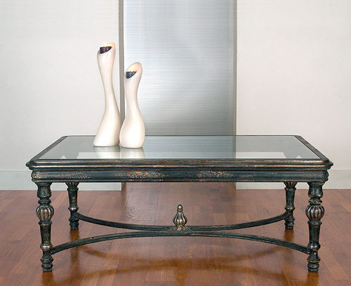 Tavolino basso classico - 20496 - SPINI - in legno / in vetro / rettangolare