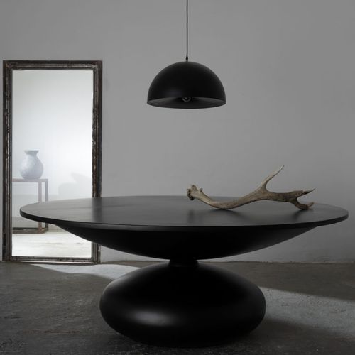 Tavolino basso contemporaneo - BACONE - ImperfettoLab - in fibra di vetro / rotondo / per uso residenziale