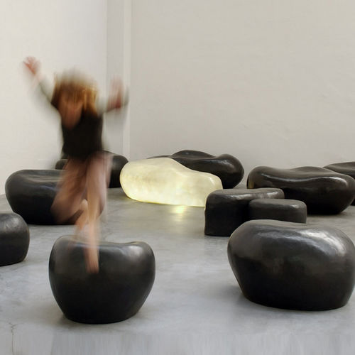Pouf contemporaneo - CIOTTOLO - ImperfettoLab - in fibra di vetro / da giardino