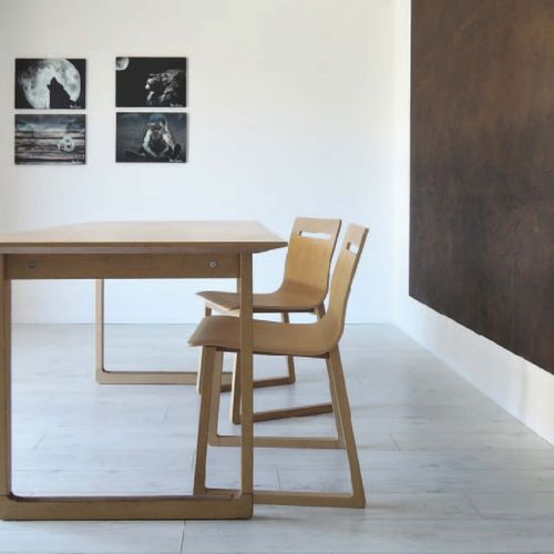 Sedia contemporanea - INT - Bedont - da interno / in pelle / in rovere
