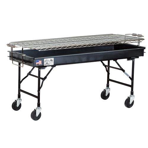 Barbecue a carbonella - M-15FB - Big John Grills & Rotisseries - professionale / con rotelle / in acciaio