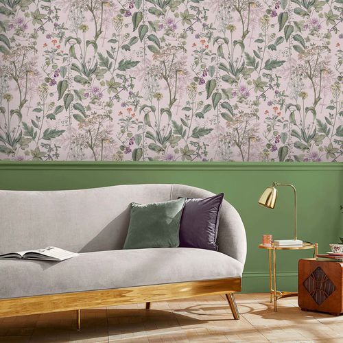 Carta da parati contemporanea - EDULIS BLUSH - Graham & Brown - con motivi floreali / aspetto tessuto / rosa