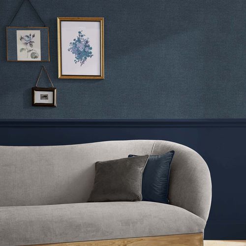 Carta da parati contemporanea - HAPTIC NAVY - Graham & Brown - a tinta unita / aspetto tessuto / navy