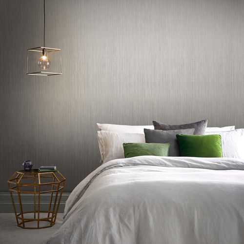 Carta da parati contemporanea - LUSTRE SILVER - Graham & Brown - a tinta unita / aspetto tessuto / grigia