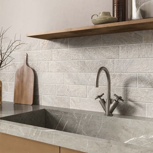 Piastrella in gres porcellanato - PETRA BRICK PERLA - Casalgrande Padana - satinata / da interno / da bagno