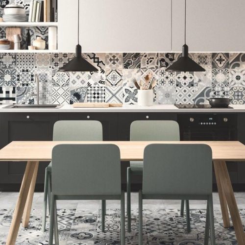 Piastrella in gres porcellanato - CEMENTINA MULTICOLOR GRIGIA MIX  - Casalgrande Padana - opaca / da interno / da bagno