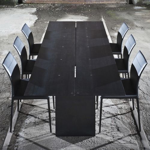 Tavolo da pranzo contemporaneo - FOGLIA - TRISS - in acciaio / rettangolare / quadrato