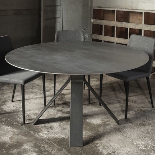 Tavolo da pranzo contemporaneo - VITTORIA  - TRISS - in acciaio / in ceramica / in calcestruzzo