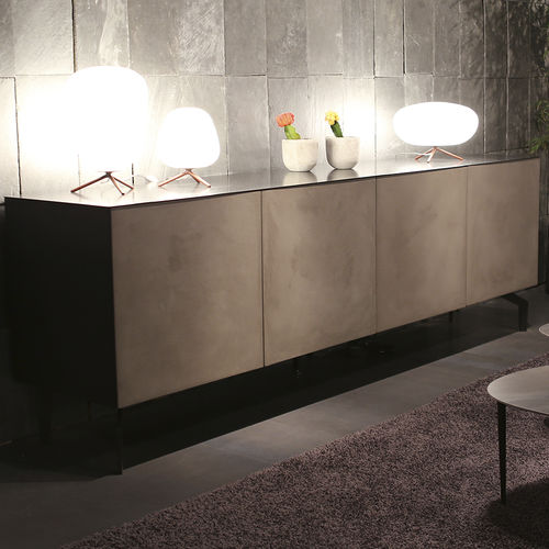 Credenza contemporanea - TRISS - in vetro / in calcestruzzo / in laminato