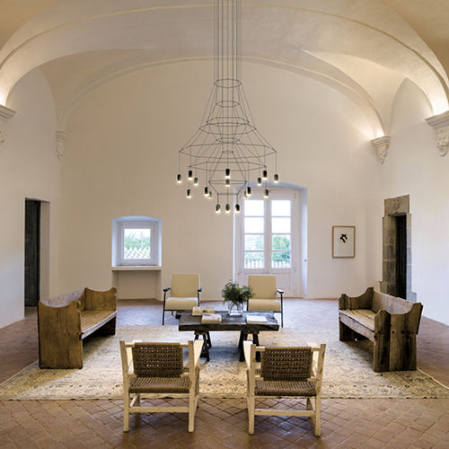 Lampadario contemporaneo - Wireflow Chandelier - VIBIA LIGHTING - in acciaio / in alluminio / a cascata