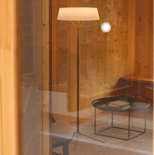 Lampada da terra - Lily - VIBIA LIGHTING - in acciaio / in opalina / contemporanea