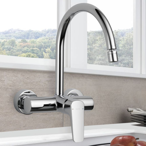 Miscelatore da parete - IXA JIVE : 44004-SQ - Delta - in metallo cromato / da cucina / 2 fori