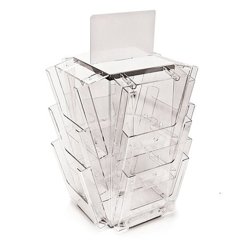 Porta opuscoli da bancone - 444124 - EDIMETA - in plastica / contract / girevole