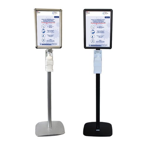 Distributore di gel igienizzante da terra - 214962;214962NR;214963;214963NR - EDIMETA - dispenser di sapone / in alluminio / professionale