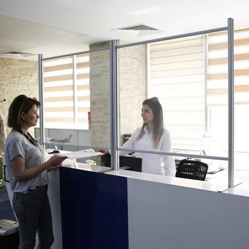 Parete divisoria fissa - 49074 series - EDIMETA - in alluminio / professionale / trasparente