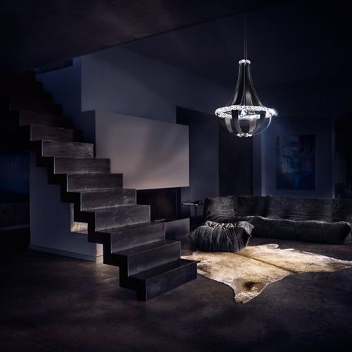Lampada a sospensione - CRYSTAL EMPIRE: SCE110DN - Swarovski Lighting - in cristallo Swarovski® / in pelle / contemporanea