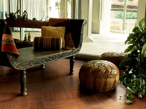 Piastrella in gres porcellanato - WOOD IMPRESSIONS : BRAZILIAN CHERRY - Crossville - levigata / da interno / da pavimento