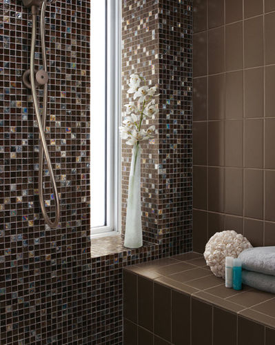 Mosaico in vetro - ORIGINS GLASS : EARTH BLEND - Crossville - testurizzato / da interno / da bagno