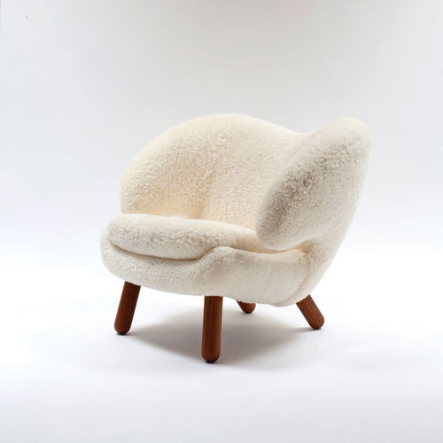 Poltrona contemporanea - SHEEPSKIN PELICAN - Triode Design - in tela / in pelle / imbottita