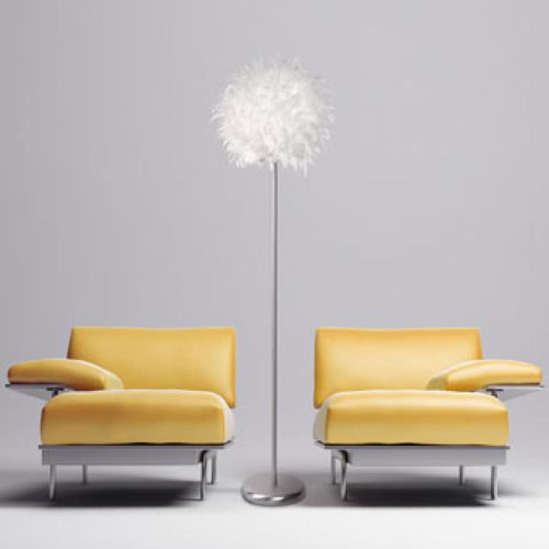 Lampada da terra - FENDY - Home Switch Home - Thawaru - in vetro opalescente / in piume / contemporanea