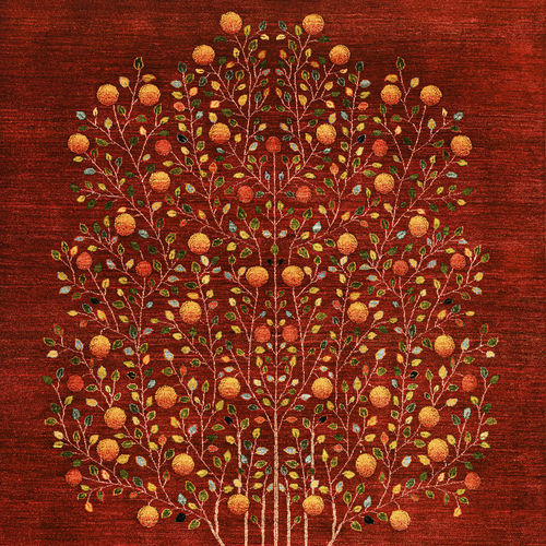 Tappeto contemporaneo - Pomegranate Tree of Life  - ZOLLANVARI AG - con motivi floreali / in lana / rettangolare