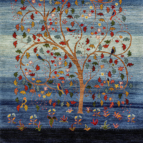 Tappeto contemporaneo - Prancing Tree of Life - ZOLLANVARI AG - con motivi floreali / in lana / rettangolare
