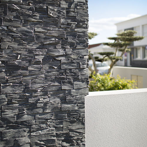 Lastra di paramento in ardesia - BLACK SLATE - CUPA STONE - indoor / per esterni / decorativa