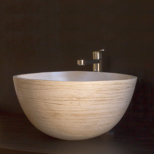 Lavabo da appoggio - BAIKAL - TERRAKLINKER - GRES DE BREDA - in ceramica / rotondo / 1 foro