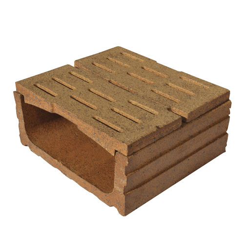 Canaletta con griglie - NATURAL - TERRAKLINKER - GRES DE BREDA - in terracotta / per pavimentazione / per piscina