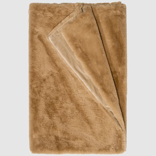 Plaid in ecopelliccia - C - GUANACO CAMEL 929 - TISCA ITALIA - in poliestere (PES)