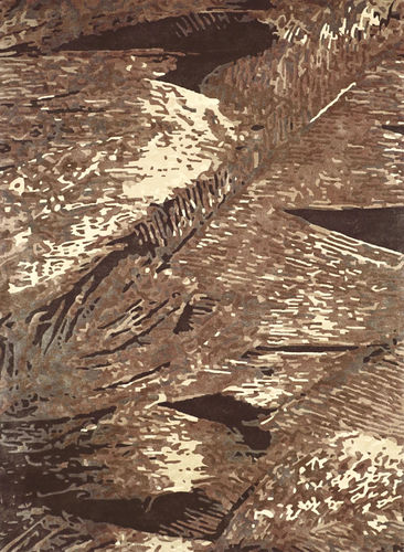 Tappeto contemporaneo - H-TAUPE FEATHERS - TISCA ITALIA - a fiori / in lana / in viscosa