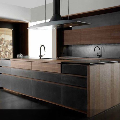 Cucina contemporanea - WIND ETA NOIR CEMENT - TONCELLI - in legno / in cemento / con isola