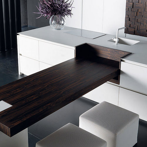 Cucina contemporanea - WIND ETA BLANC - TONCELLI - in legno / in calcestruzzo / con isola