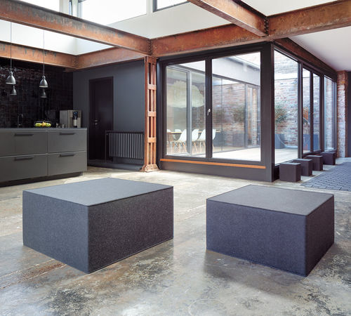 Pouf contemporaneo - QUART - Hey Sign - in feltro / quadrato / beige
