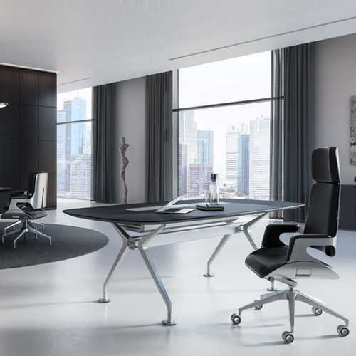 Tavolo da riunione contemporaneo - SILVER - Interstuhl Büromöbel GmbH & Co. KG - in legno / in vetro / con supporto in metallo