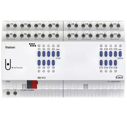 Attuatore di commutazione KNX - RM 16 S - Theben AG - su guida DIN / contract / da interno