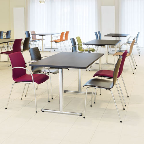 Sedia visitatore contemporanea - Trio - Kusch & Co - da interno / in tessuto / in faggio