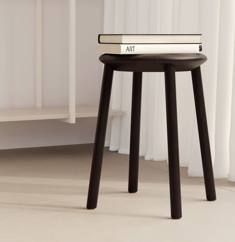 Sgabello contemporaneo - Creva - Kusch & Co - in tessuto / in faggio / in legno tinto