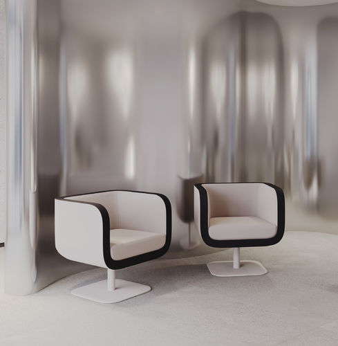 Poltrona visitatore contemporanea - Bound - Kusch & Co - marrone / nera / bianca
