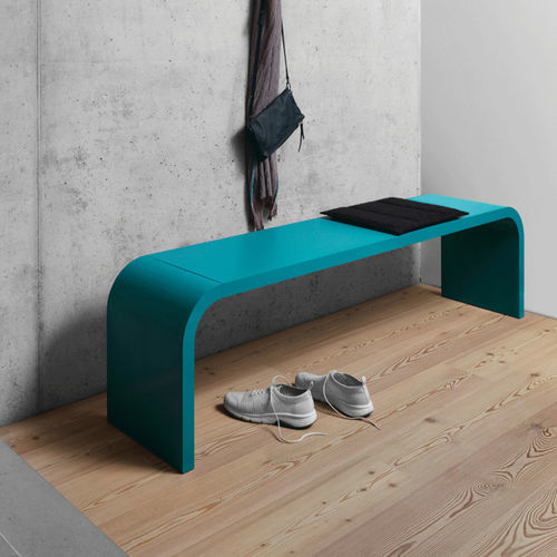 Panca per spogliatoio contemporanea - M 11 - Müller - in lamiera d'acciaio / in laminato / in linoleum